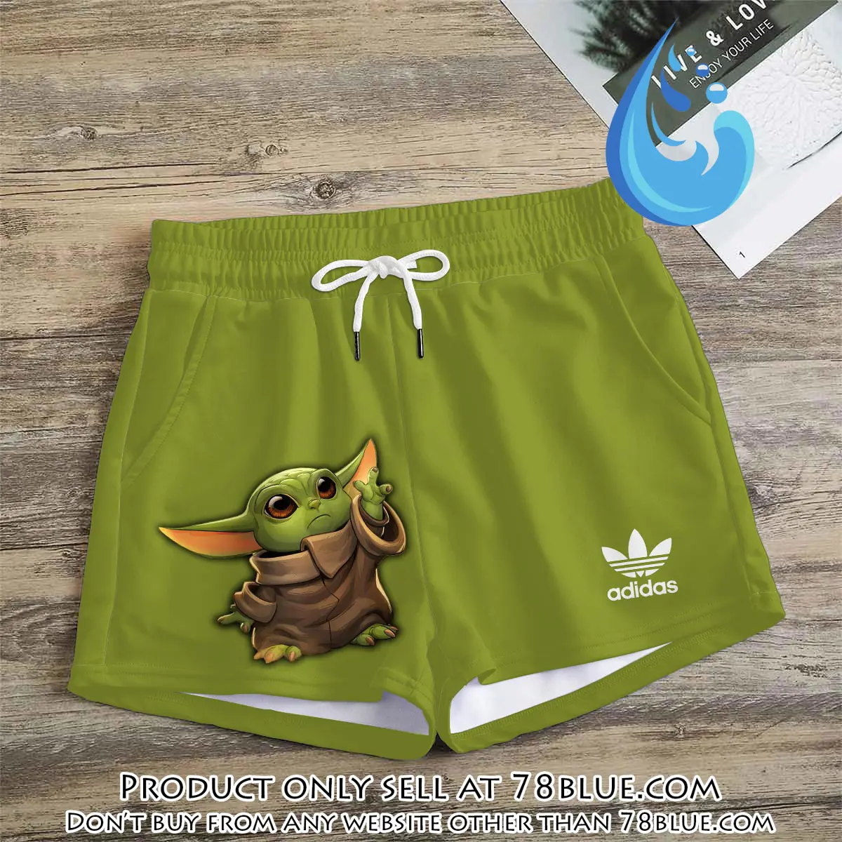 Premium baby yoda in adidas women shorts lady beach shorts wms1076 78b2045914